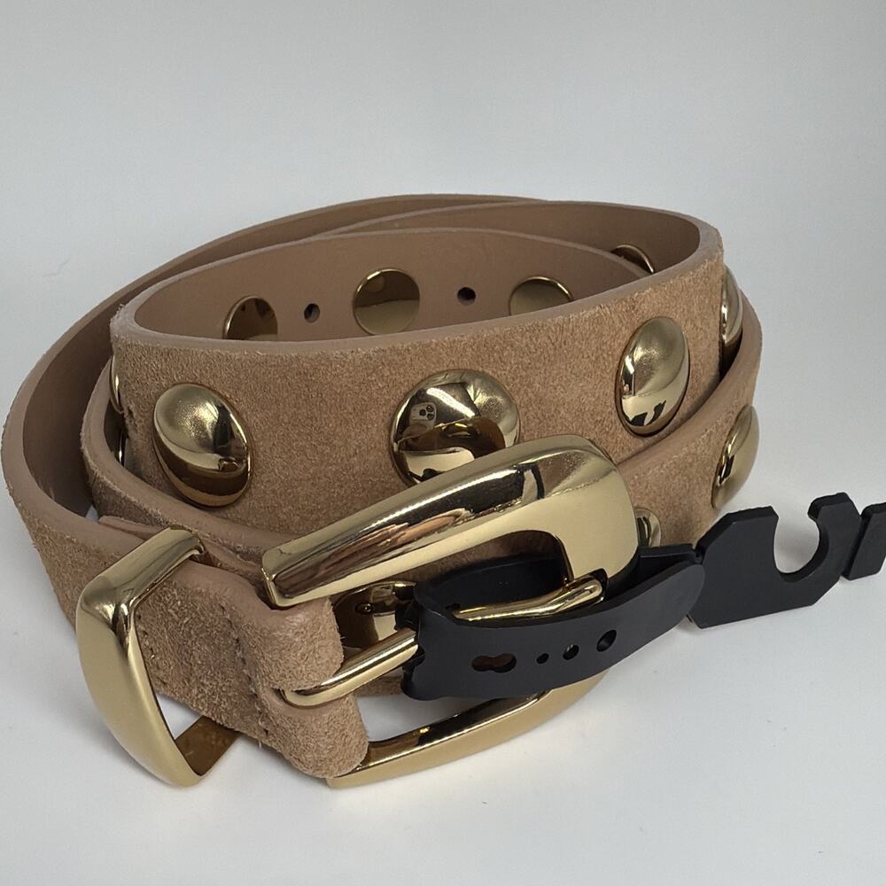 Madewell Studded Western Belt Suede Leather Womens Small Cumin Beige